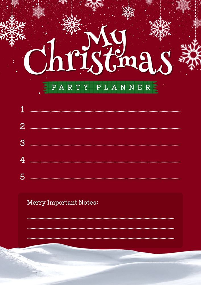 Christmas party planner template