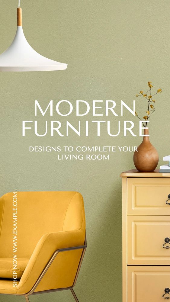 Modern furniture Instagram story template, editable text