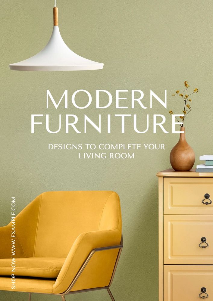 Modern furniture poster template, editable text and design