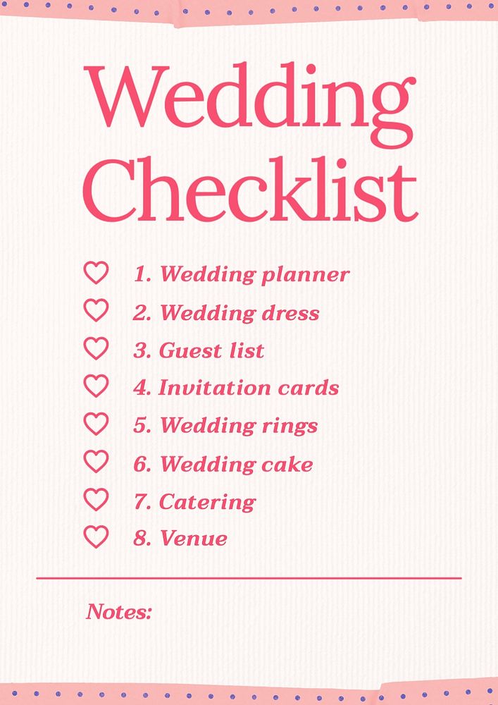 Wedding checklist template