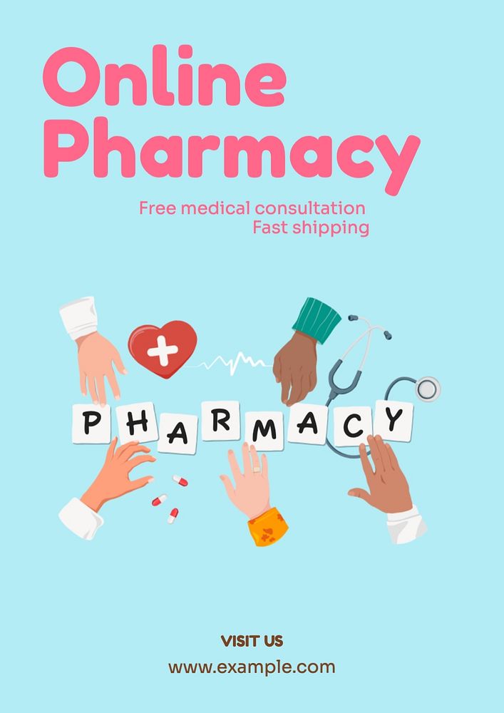 Online pharmacy poster template