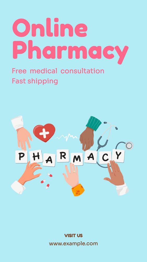 Online pharmacy Instagram story template