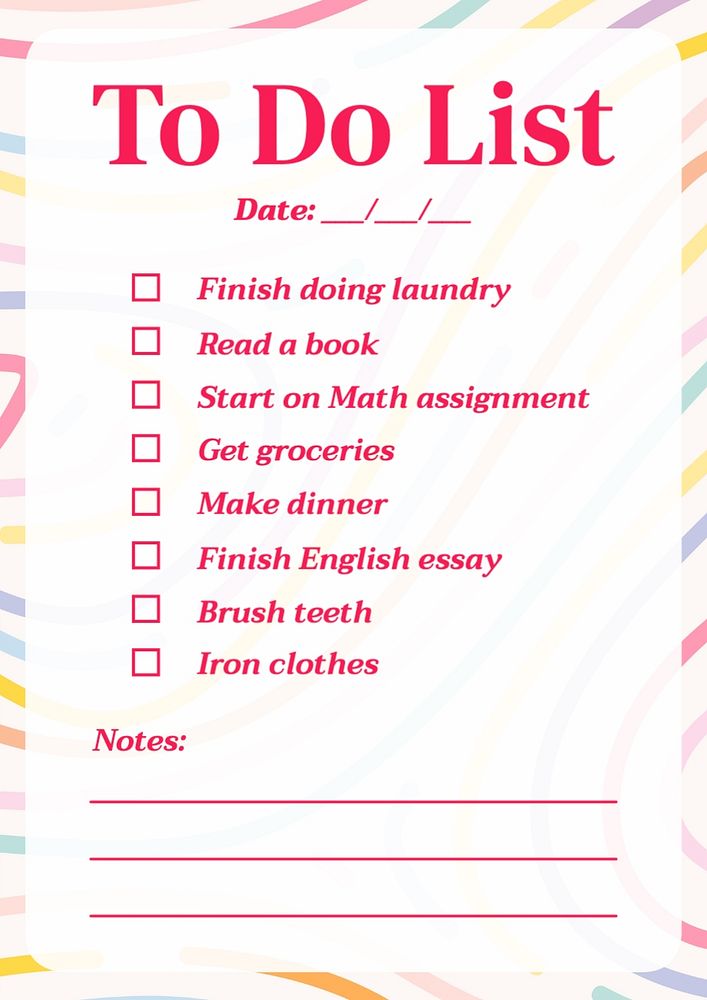 To do list template