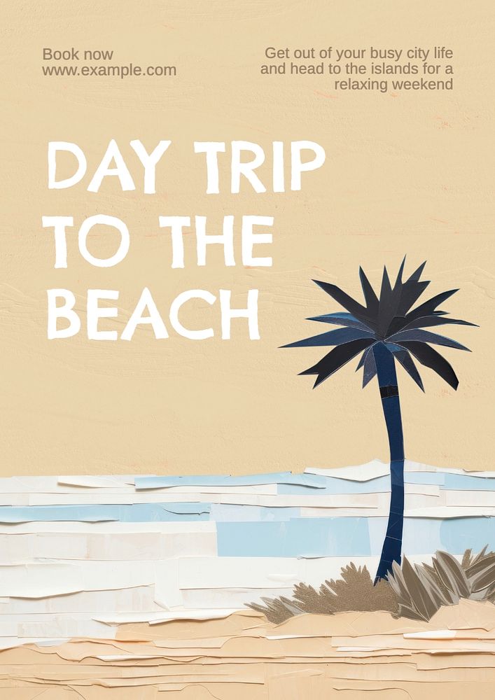 Beach trip poster template