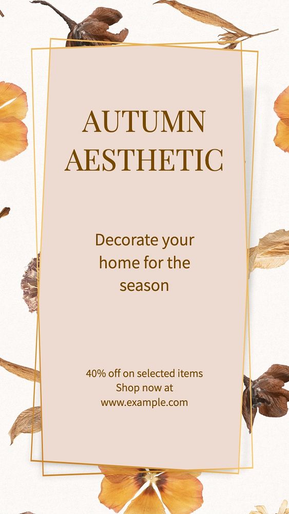 Autumn home decoration Instagram story template, editable text