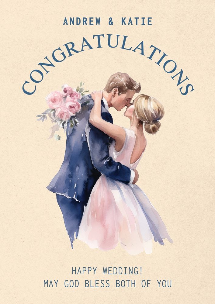 Congratulations wedding poster template