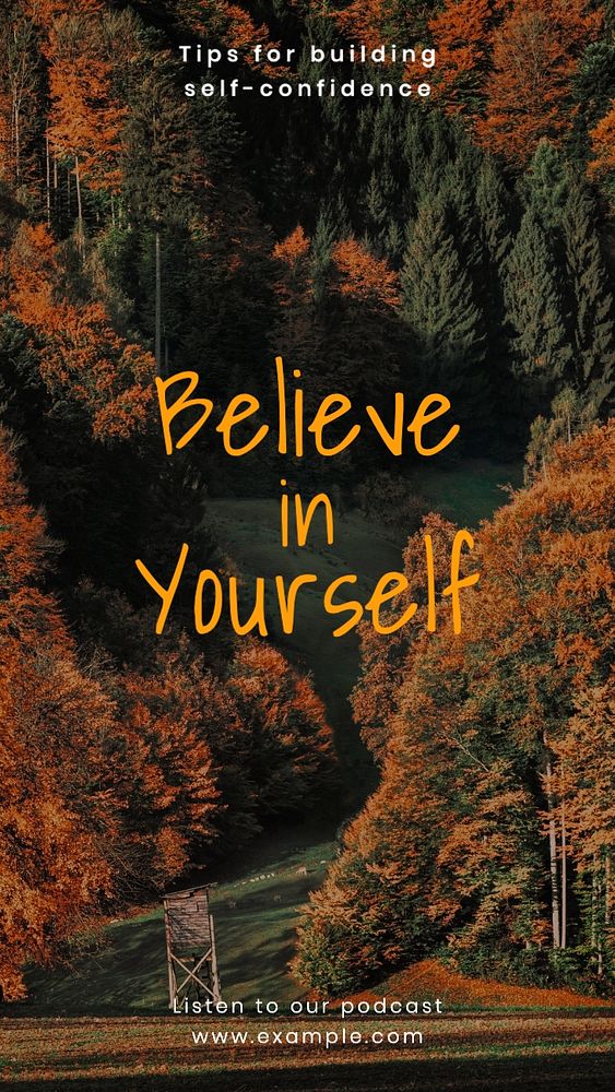 Believe in yourself Instagram story template, editable text