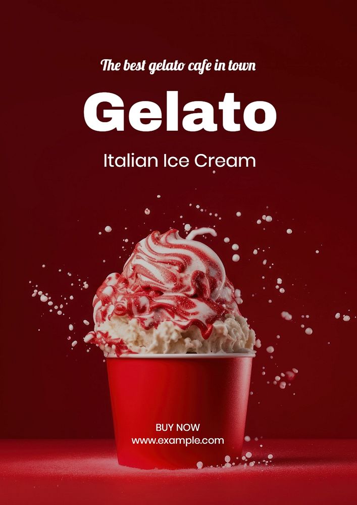 Gelato ice cream poster template Premium Editable Template rawpixel