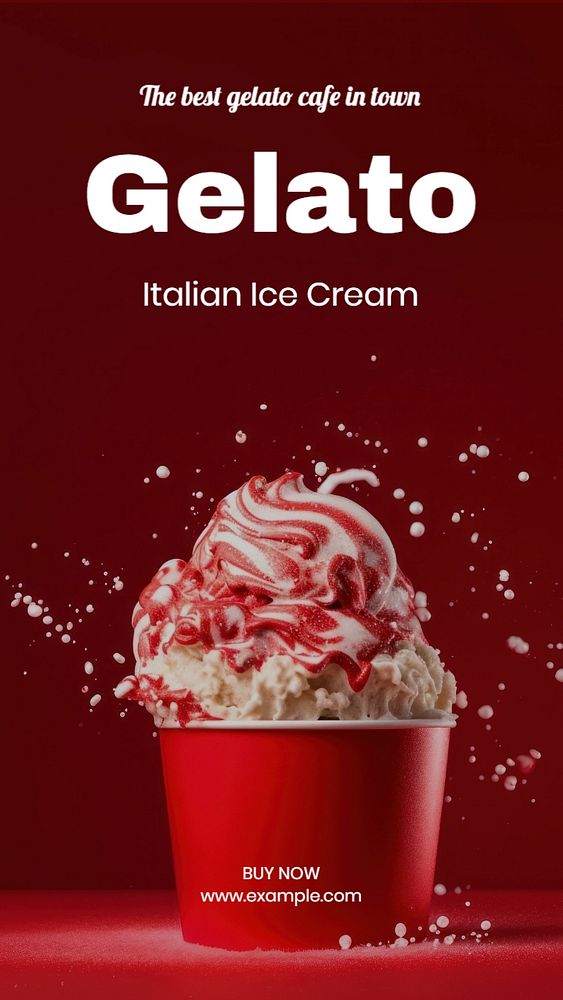 Gelato ice cream Instagram story template, editable text