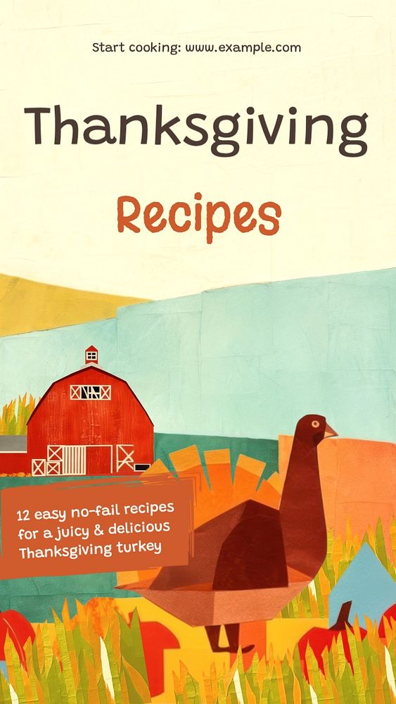 Thanksgiving recipe Instagram story template, editable text