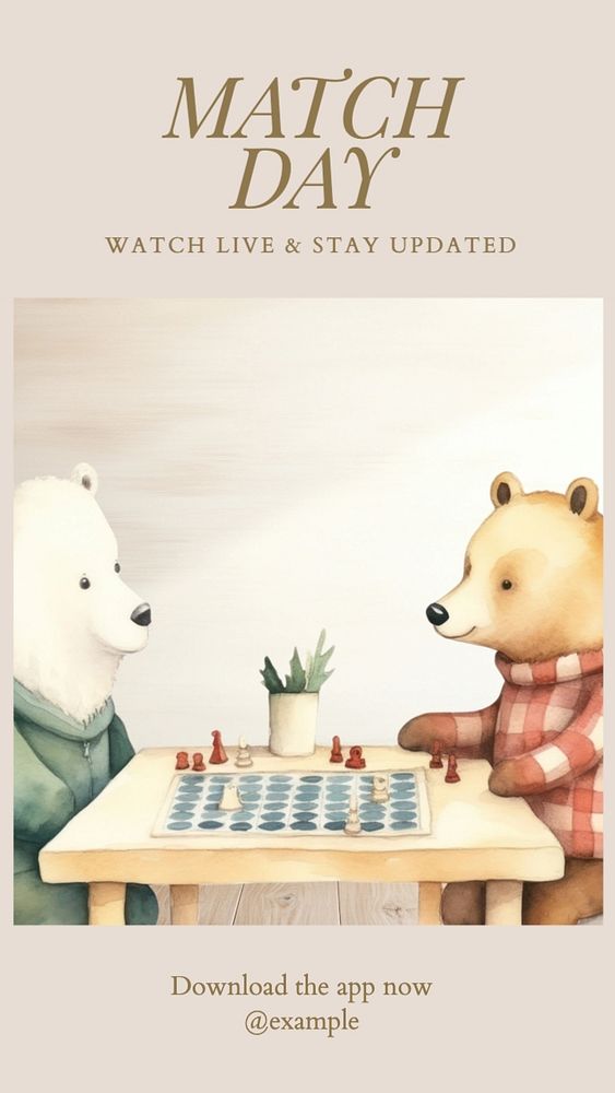Match day Instagram story template, editable text