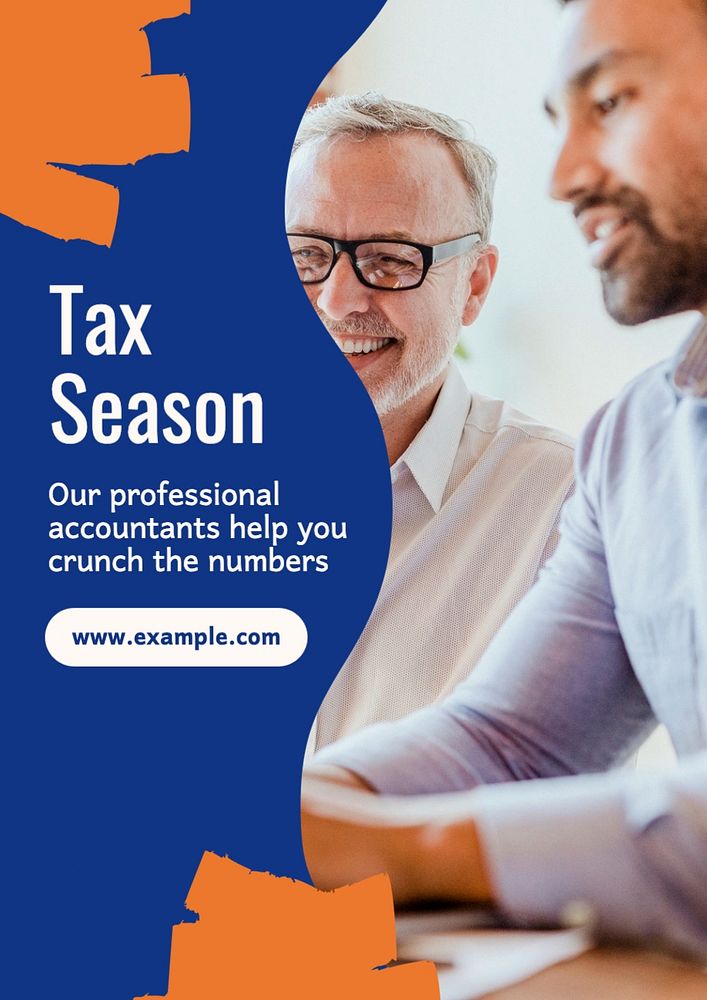 Tax season poster template, editable text and design