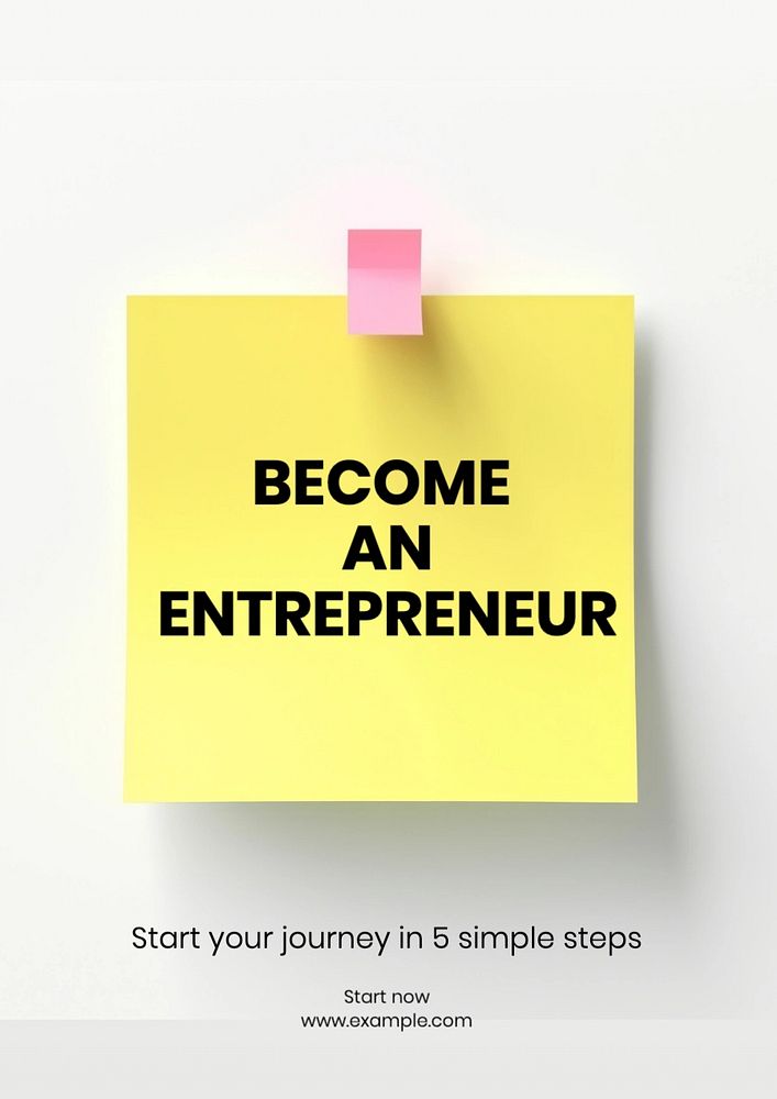 Become an entrepreneur poster template, editable text and design