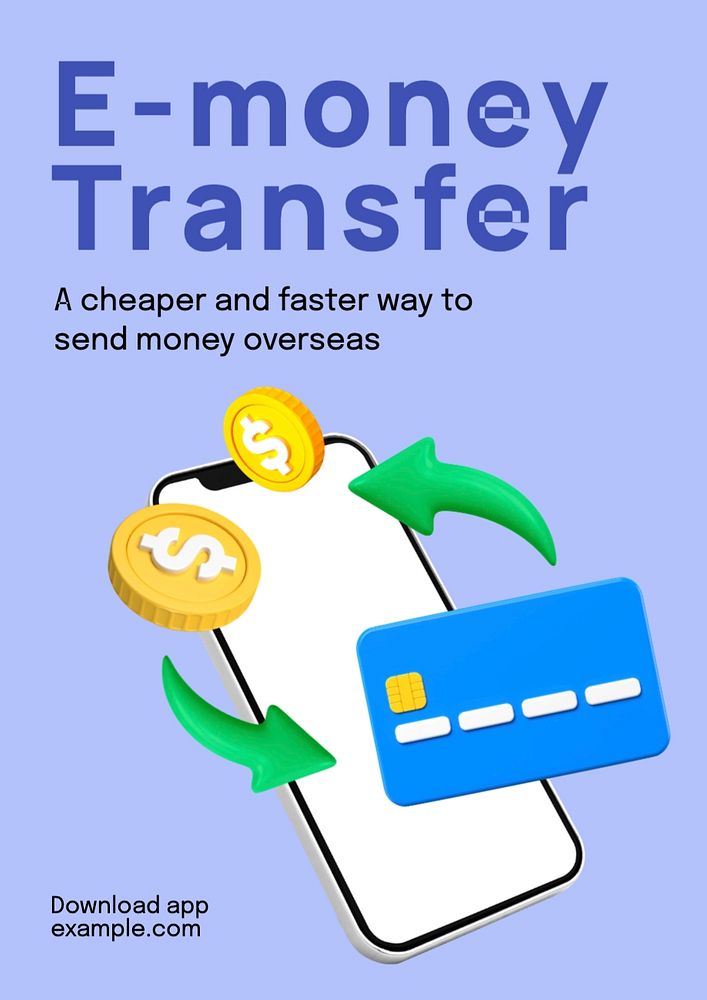 E-money transfer poster template