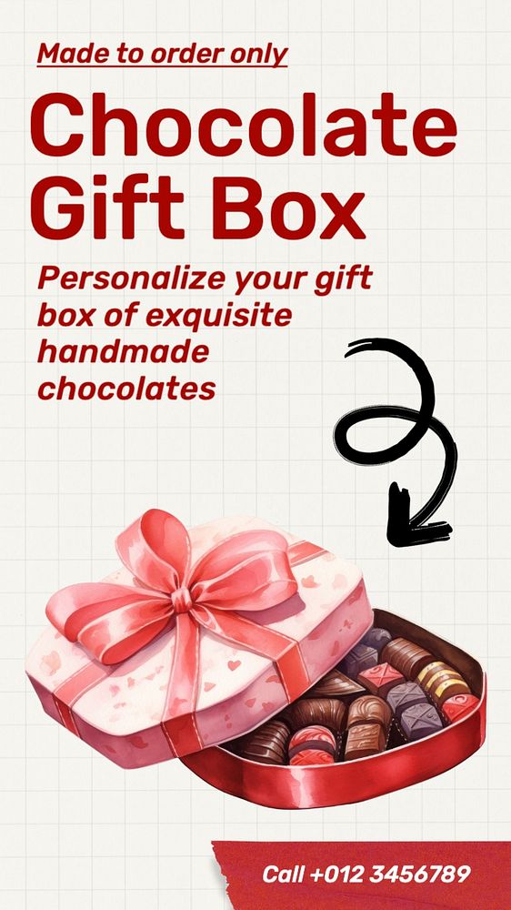 Chocolate gift box Instagram story template