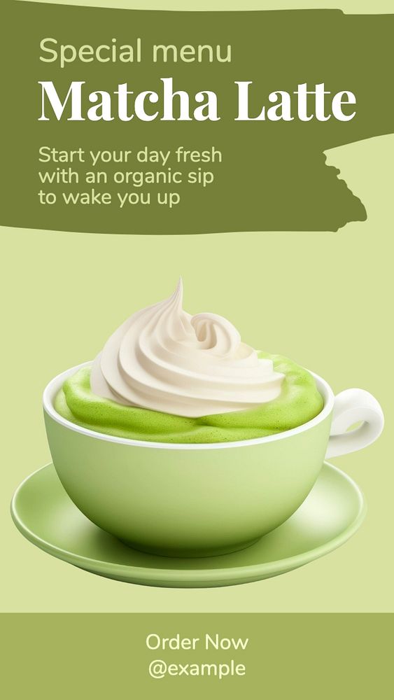 Matcha latte Instagram story template