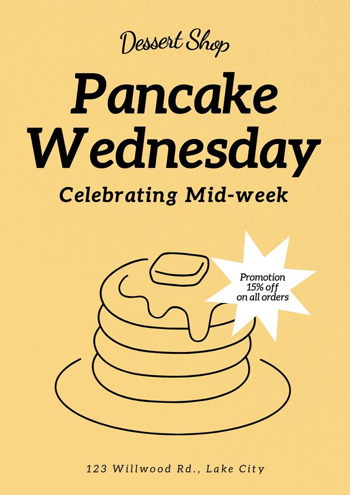 Pancake wednesday poster template