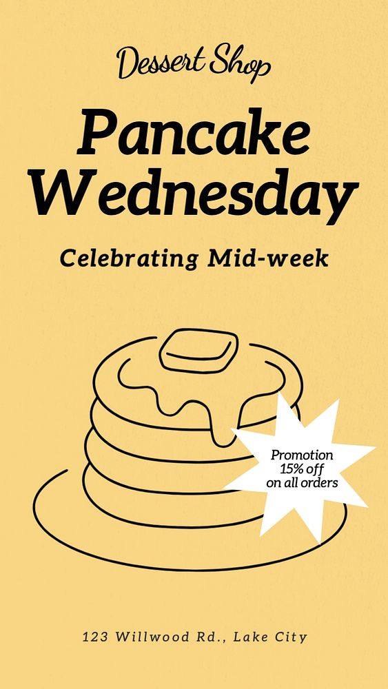 Pancake wednesday Instagram story template