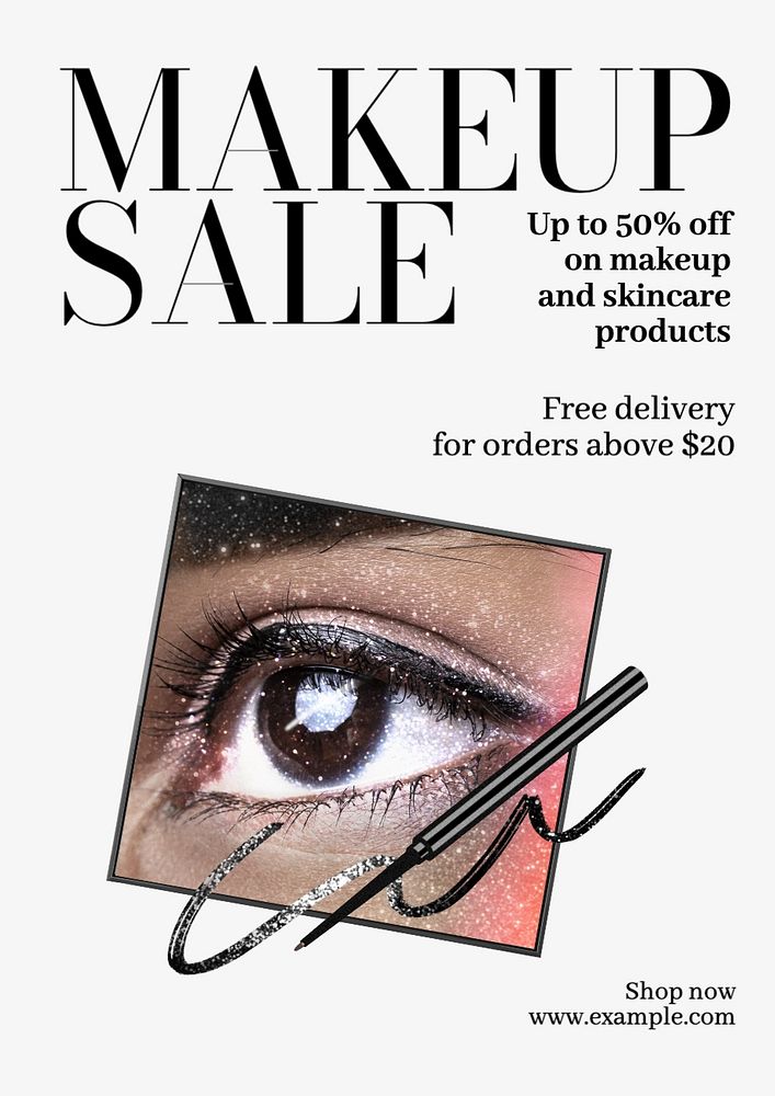 Makeup sale poster template