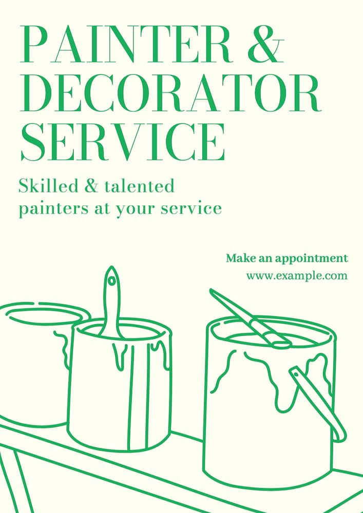 Painter & decorate service poster template