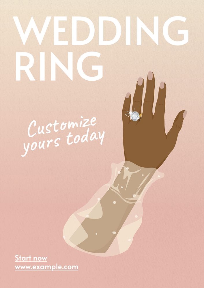 Wedding ring poster template