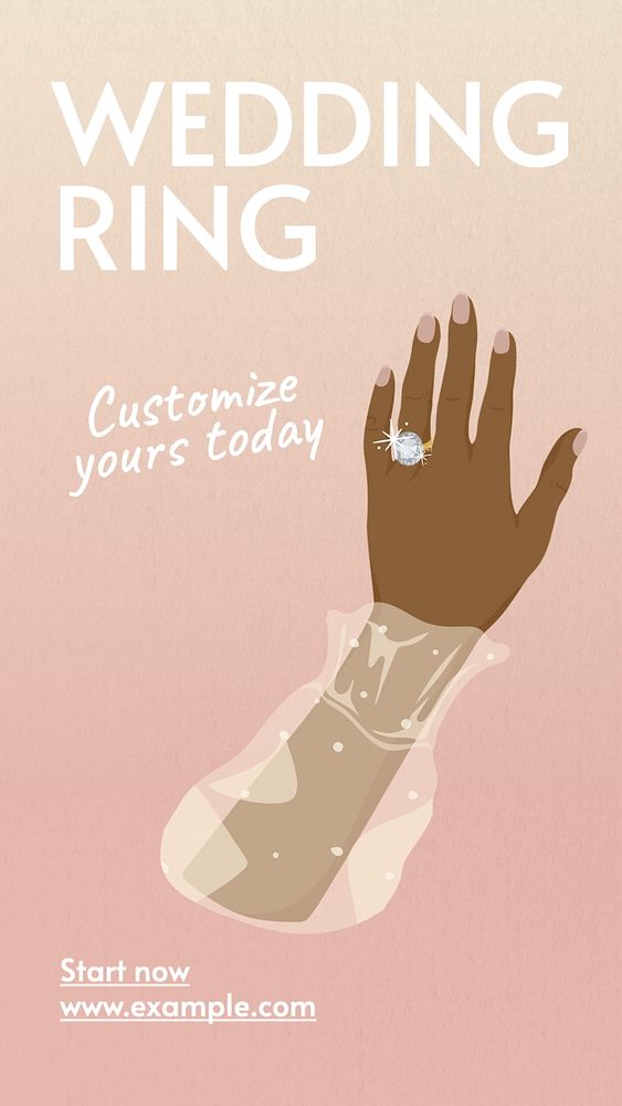 Wedding ring Instagram story template