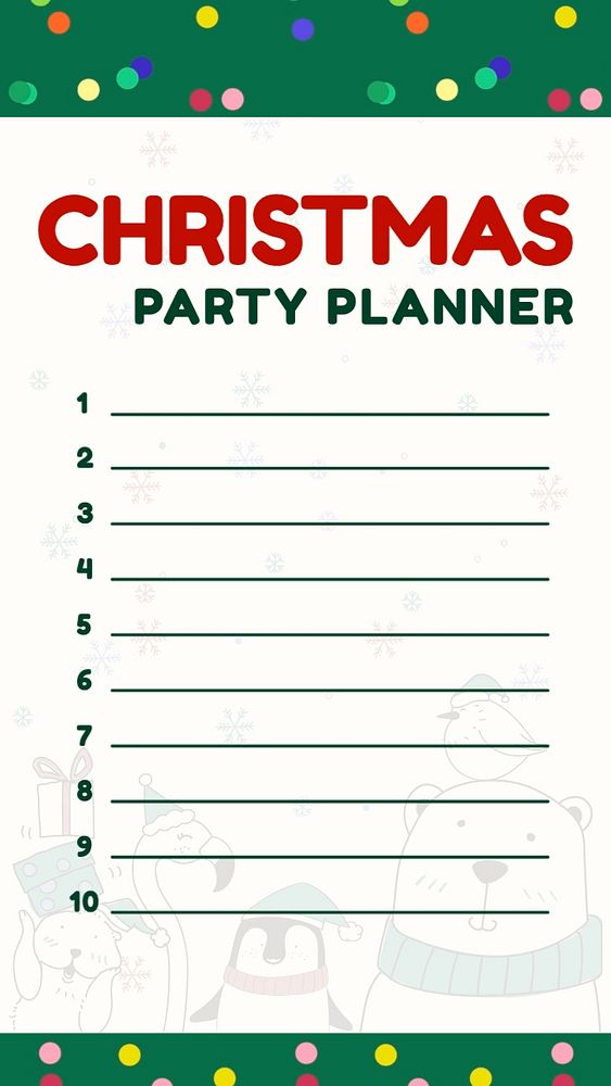 Christmas party planner template