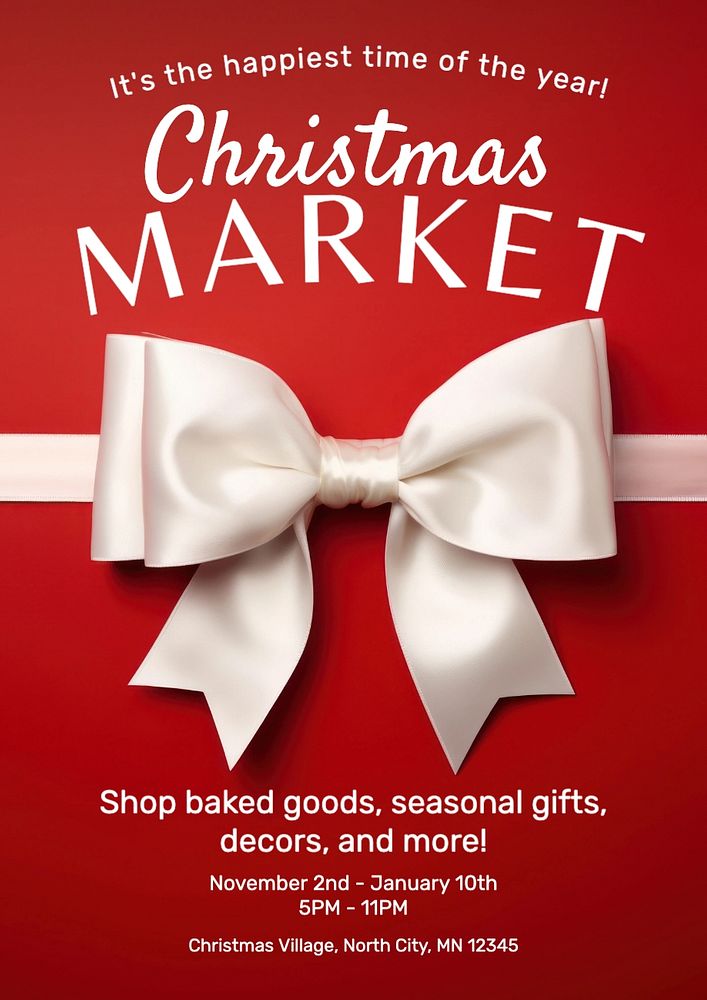 Christmas market poster template