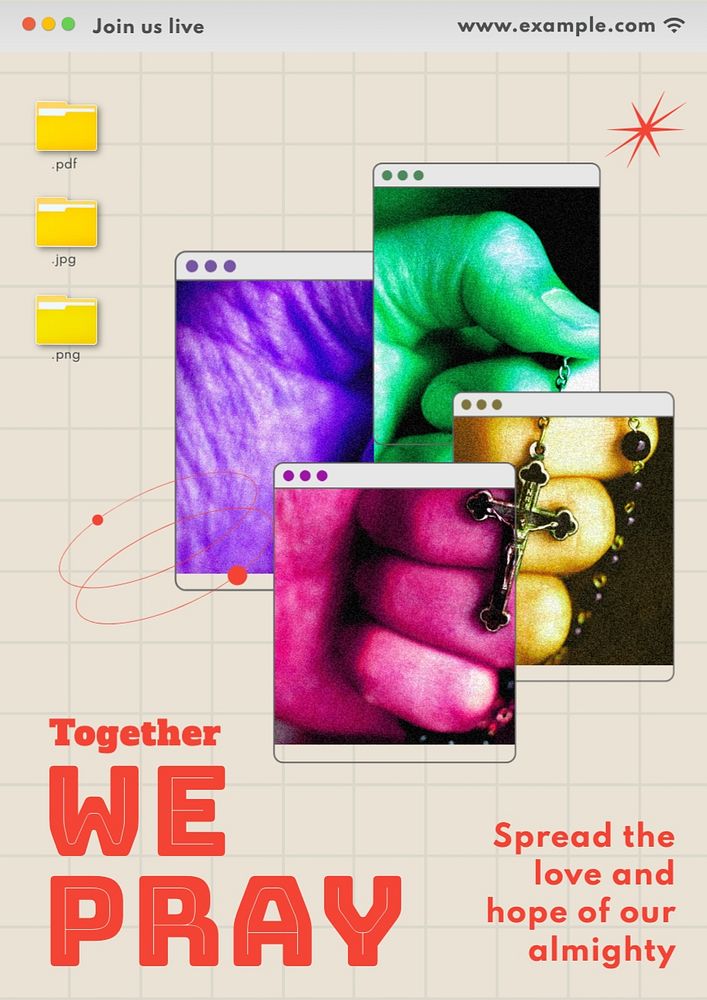 Together we pray poster template