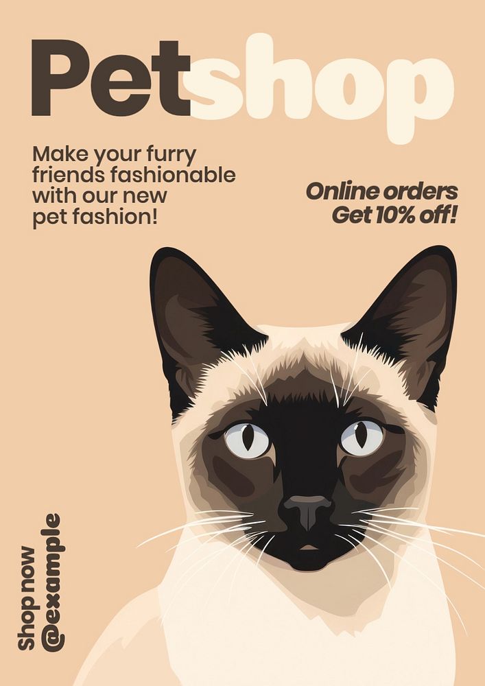 Pet shop poster template