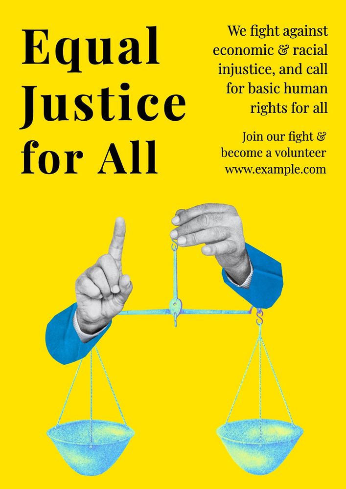 Equal justice poster template