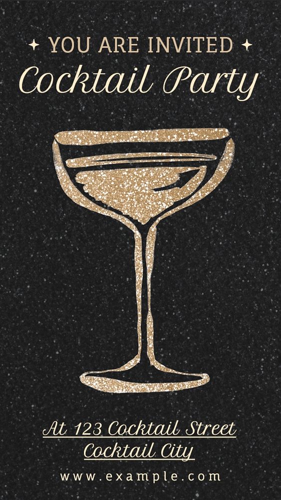 Cocktail party Instagram story template