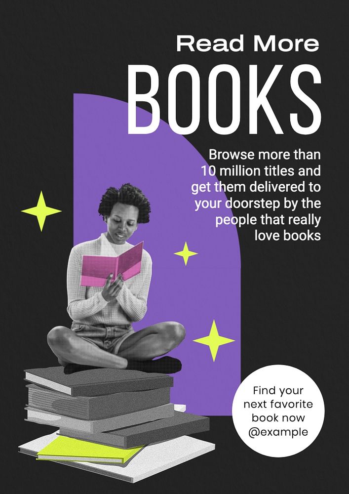 Online bookstore poster template