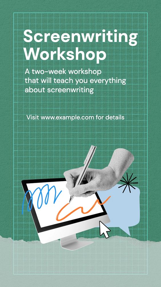 Screenwriting workshop Instagram story template