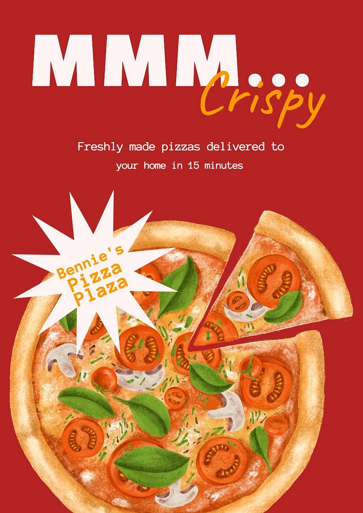 Pizza delivery poster template