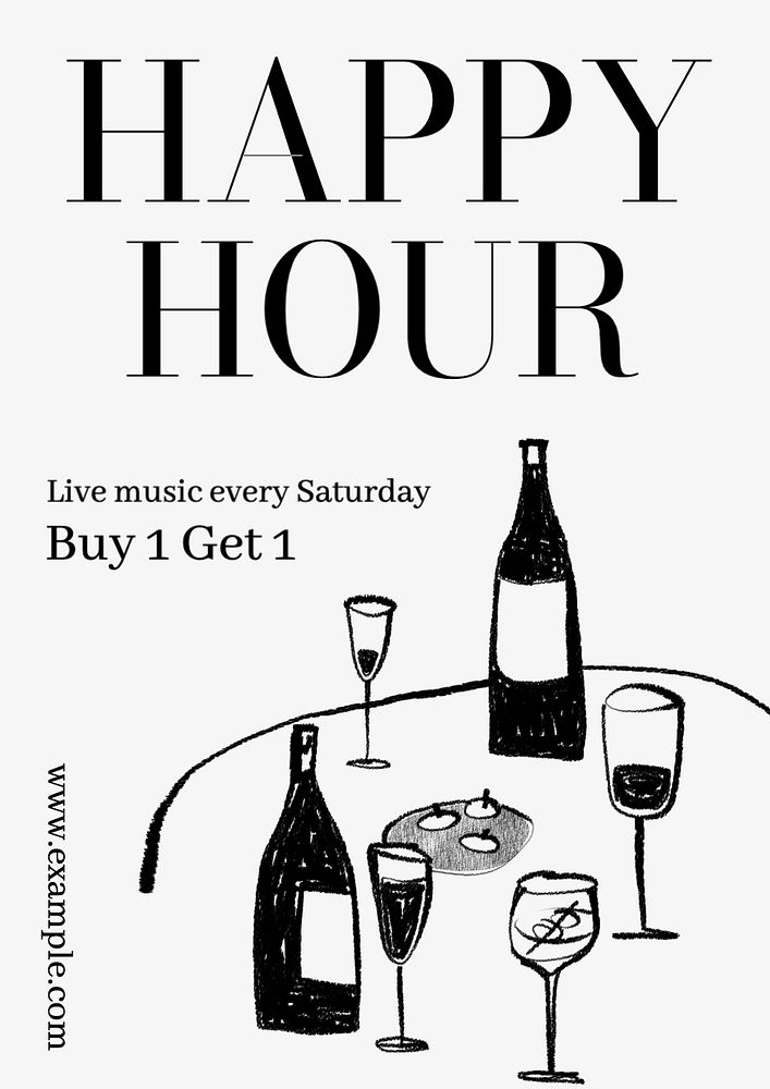 Happy hour poster template