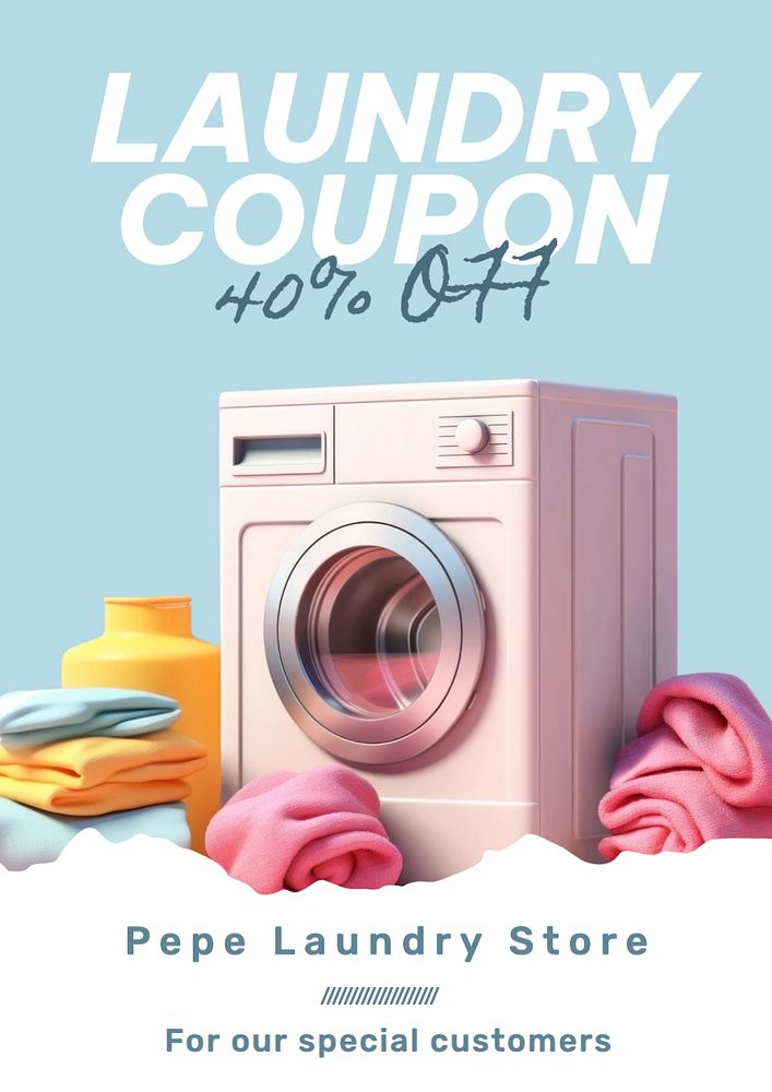 Laundry coupon poster template