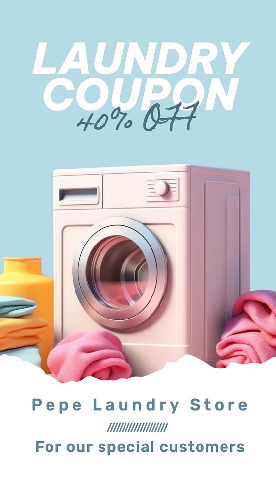 Laundry coupon Instagram story template