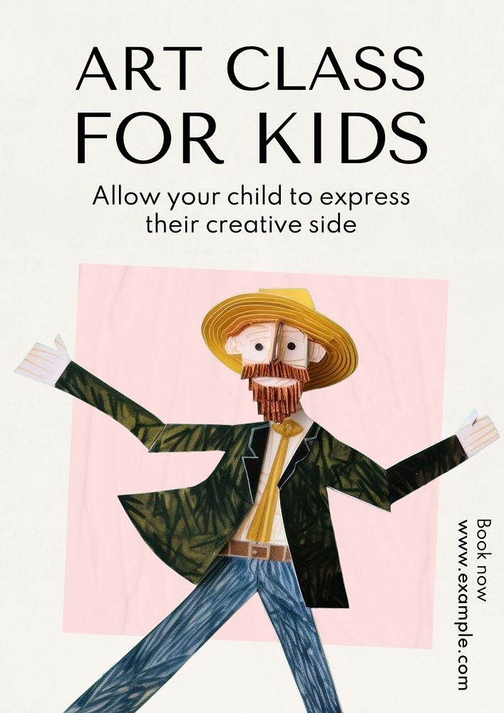 Kid's art class poster template