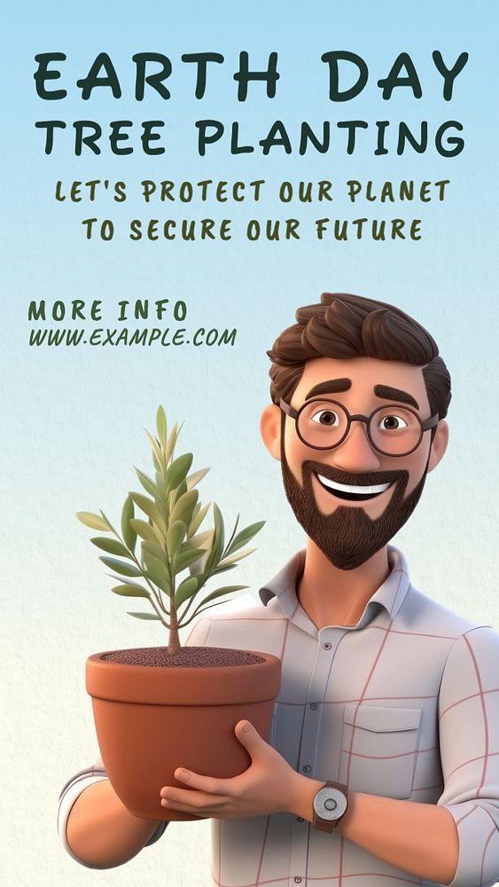 Earth day & tree Instagram story template