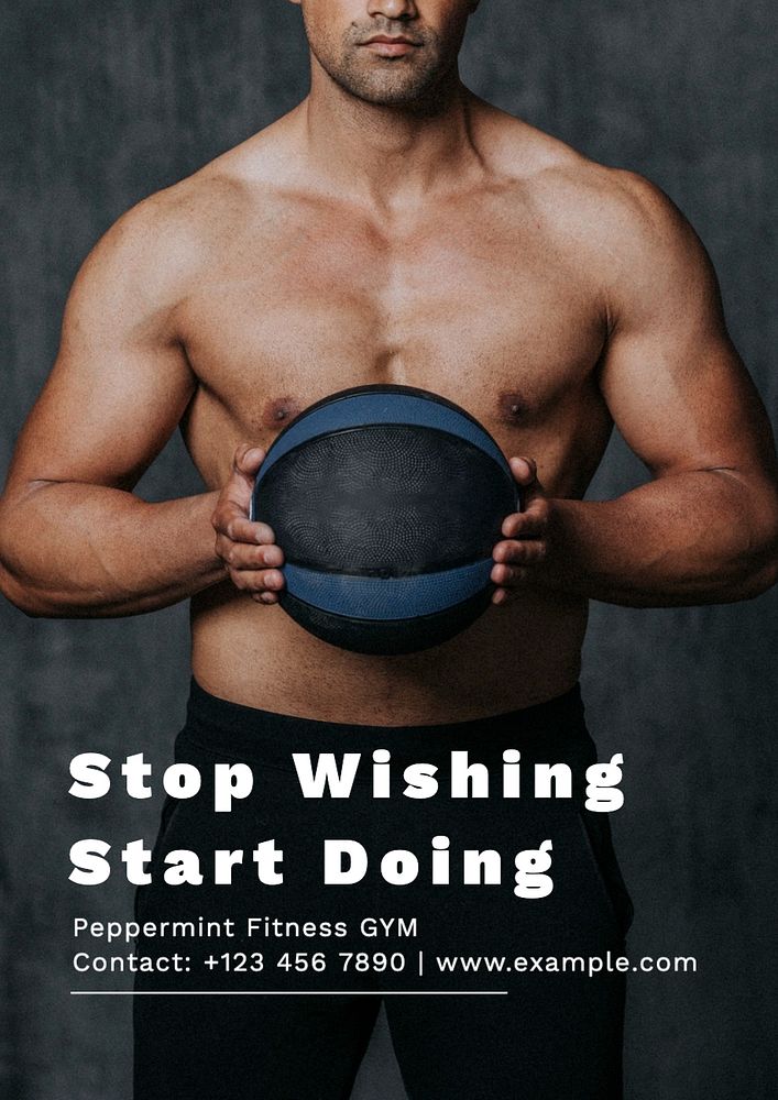 Stop wishing poster template