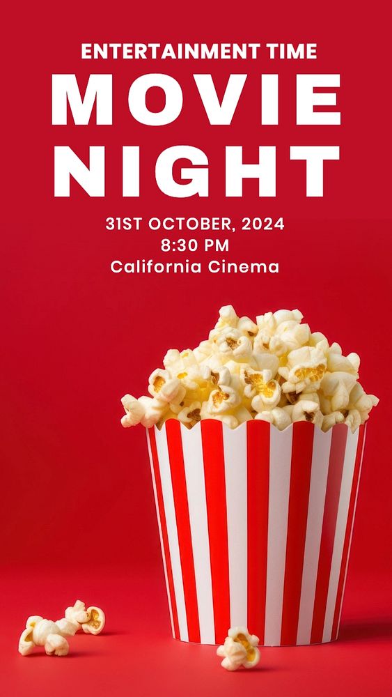 Movie night Instagram story template