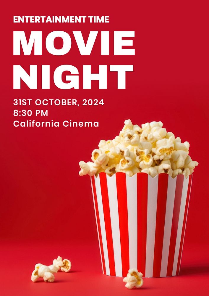 Movie night poster template