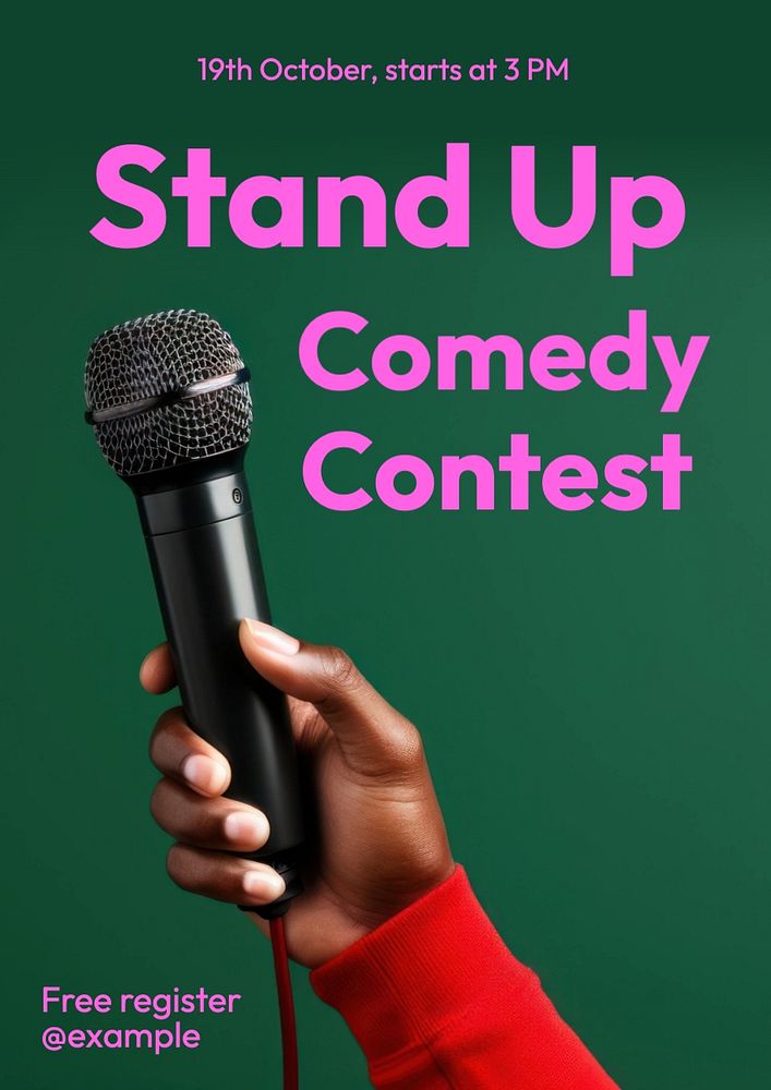 Stand-up comedy contest poster template