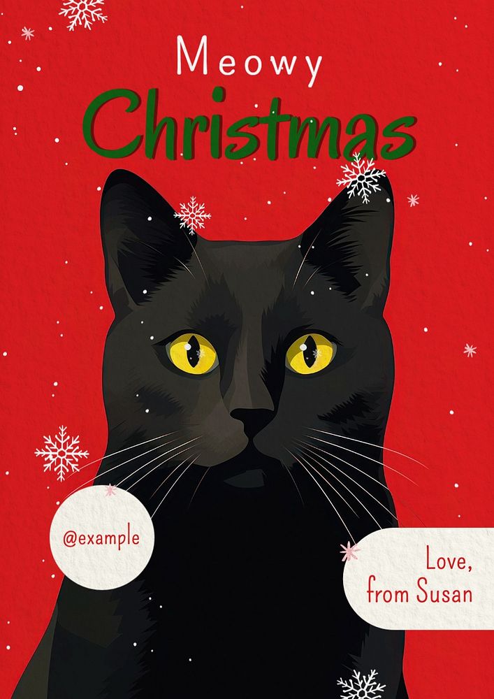 Meowy Christmas poster template