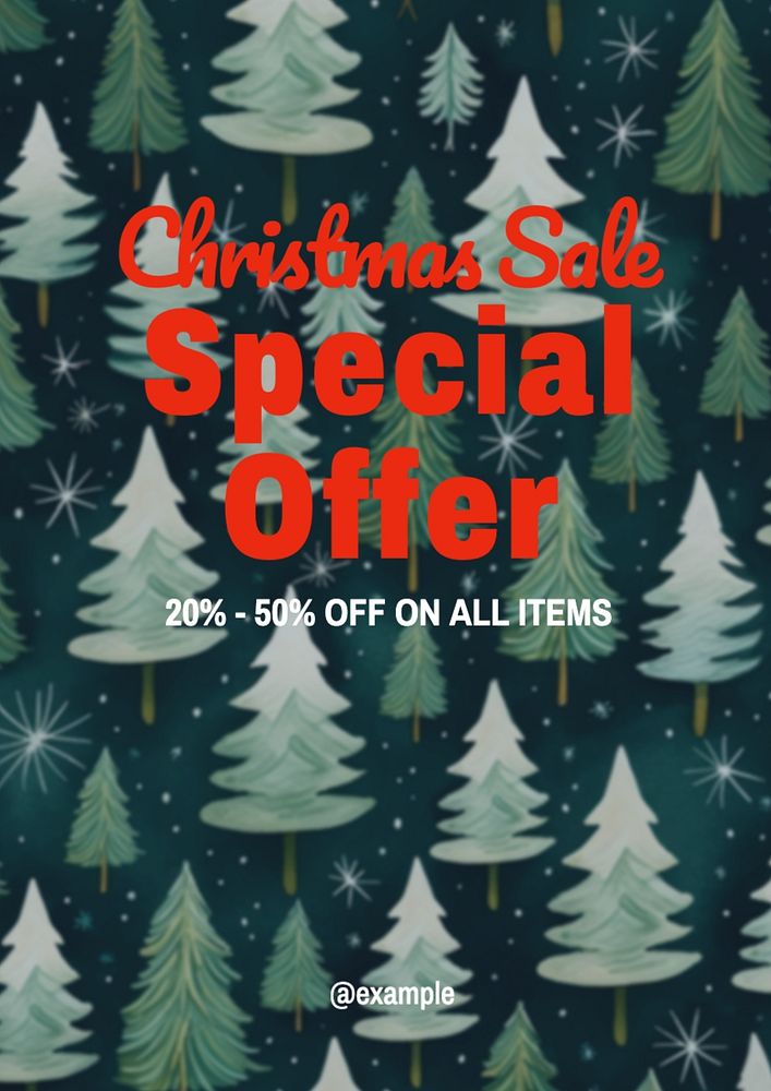 Christmas sale poster template