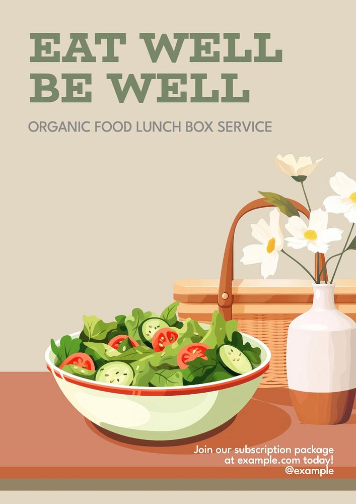 Organic food poster template