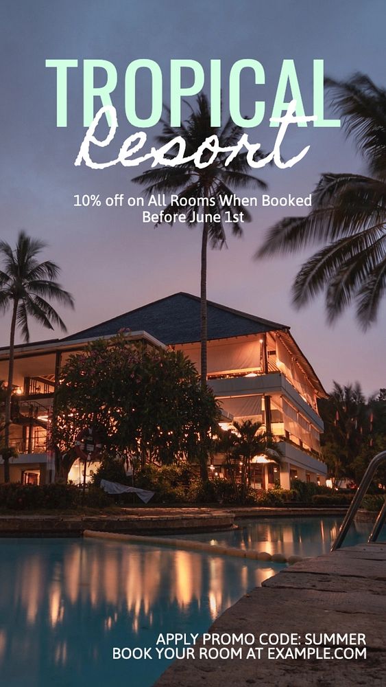 Tropical resort Instagram story template