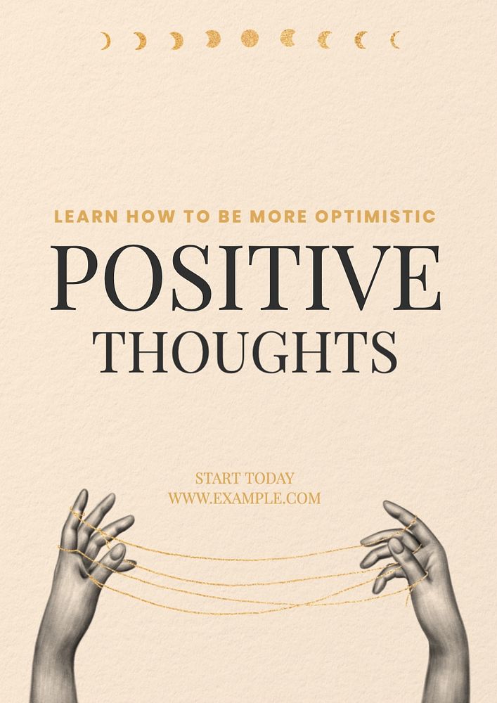 Positive thoughts poster template