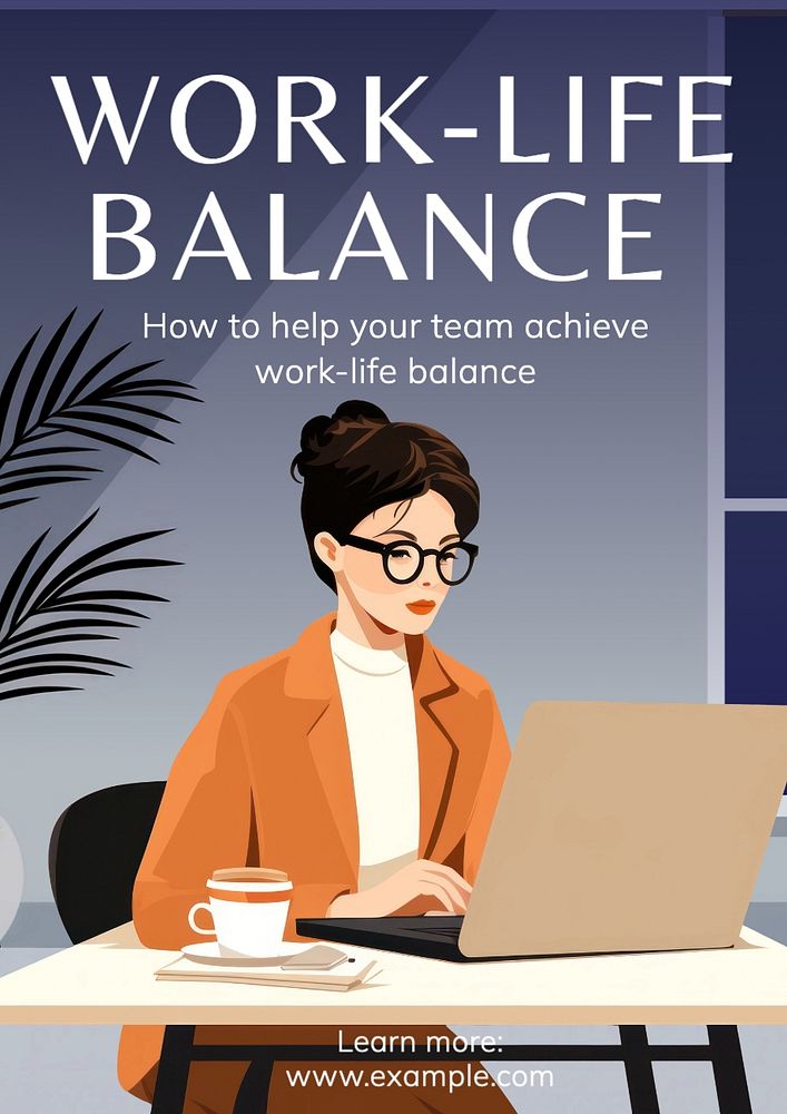 Work-life balance poster template